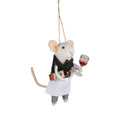 Mouse Server with Wine Bottle Ornament