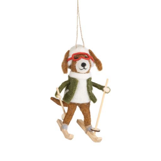 Dog Skier Ornament