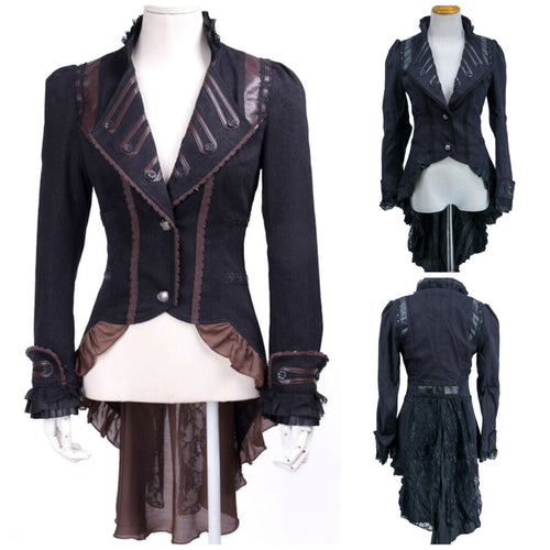 Steampunk Ruffle Coat Women's Costume