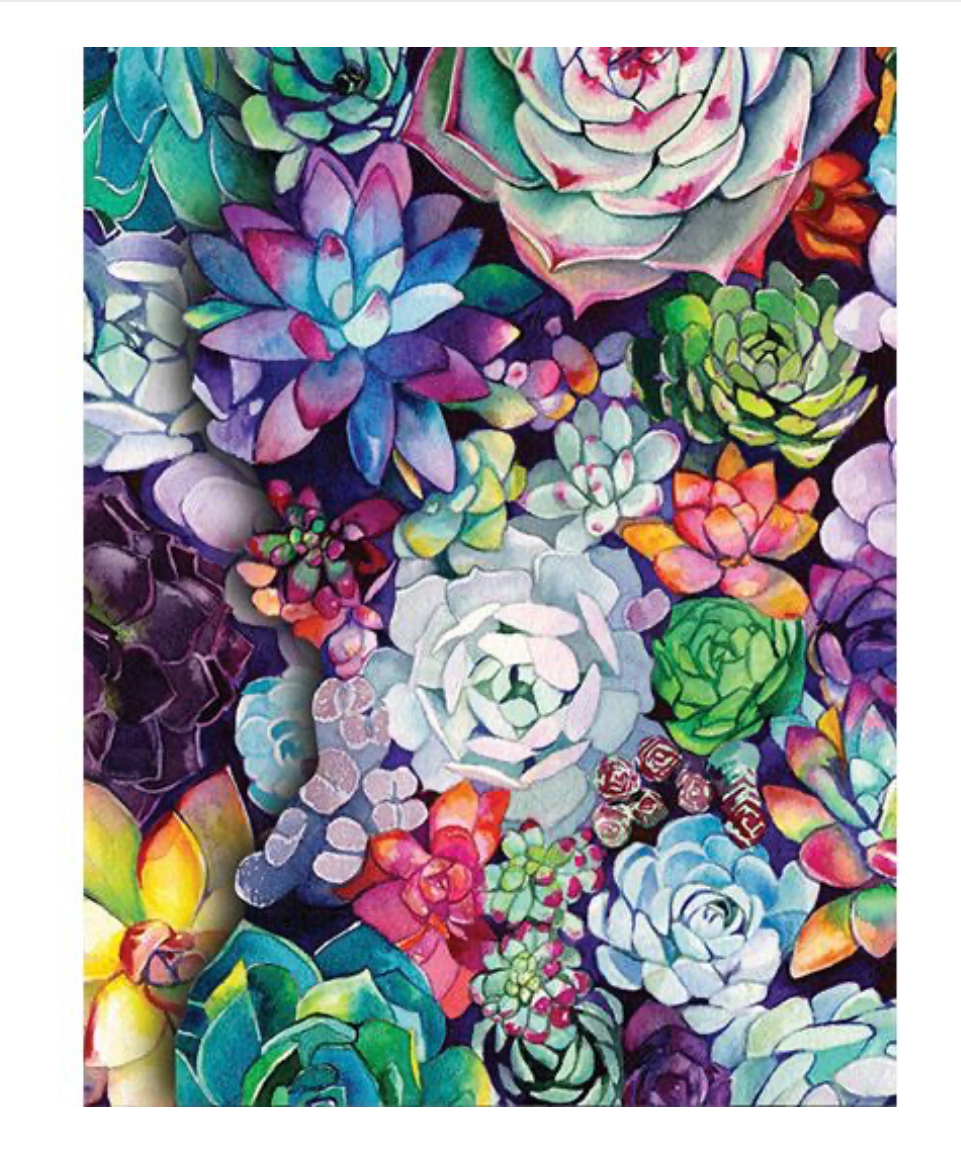 Succulent Garden Note Pad / Purse Pad with Pen