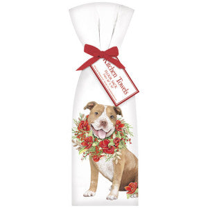 mary lake thompson pitbull winter wreath towel set 