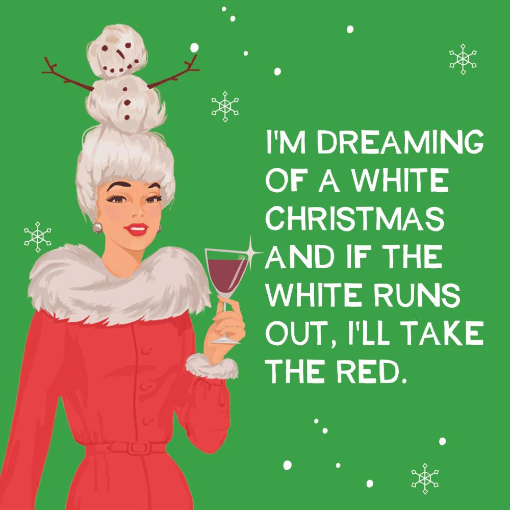 Dreaming Of A White Christmas Cocktail Napkins