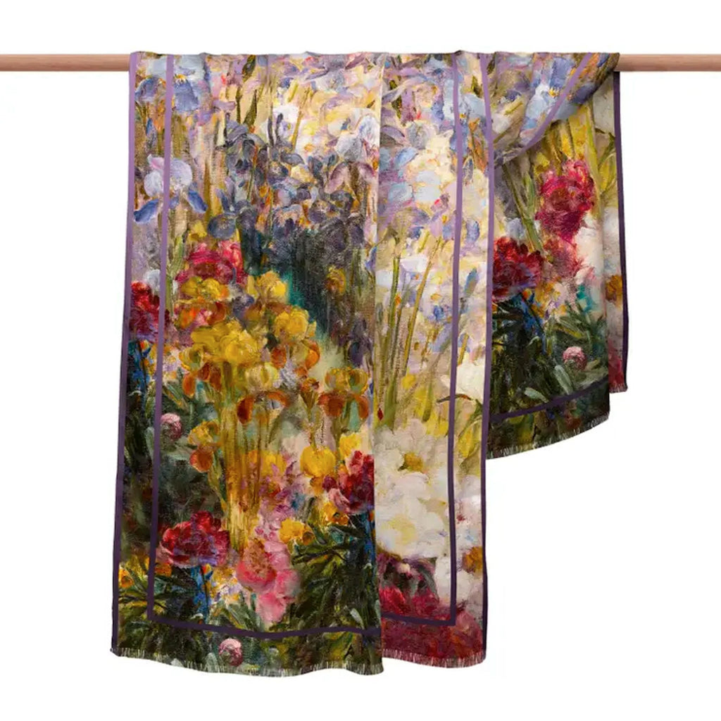 TIFFANY PEONIES & IRIS SILK BLEND SHAWL