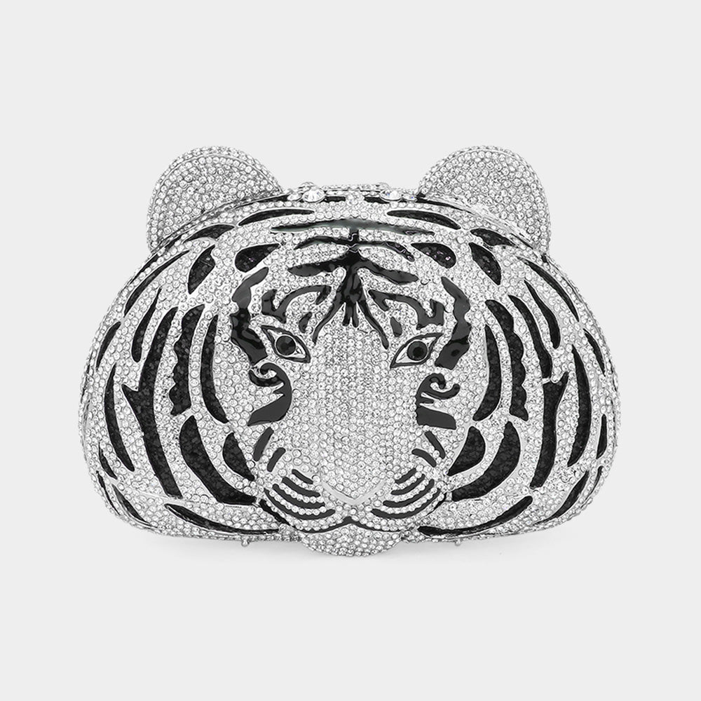 Tiger Rhinestone Evening bag Clutch