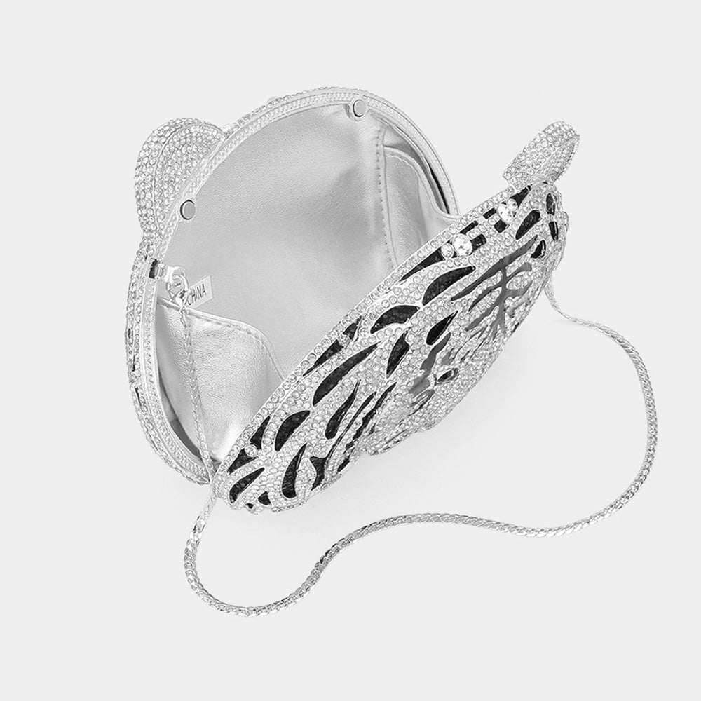 Tiger Rhinestone Evening bag Clutch