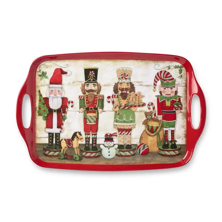 Christmas Nutcracker Parade Rectangular Tray W Handles