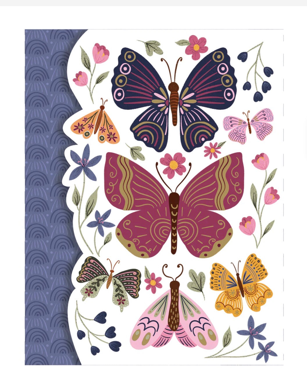 Trio Butterfly Note Pad /  Purse Pad with Pen