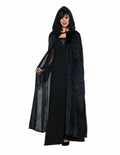 55" Black Hooded Cloak Costume