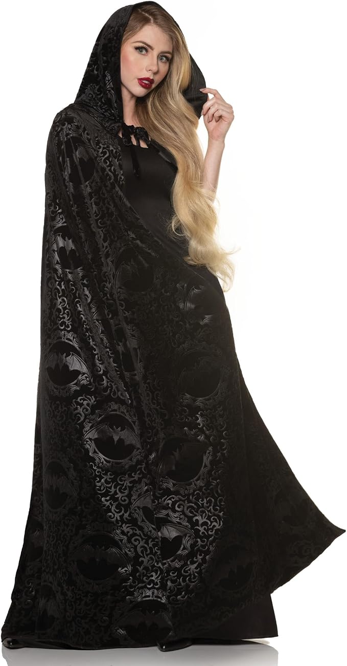 Unisex Black Hooded Vampire Cape Costume