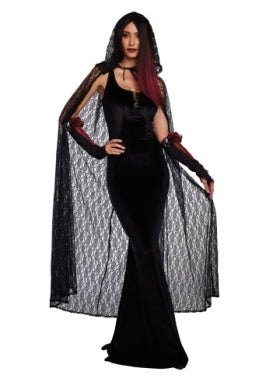 Black Lace Cape Costume
