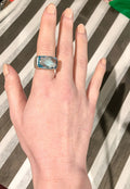 18k blue topaz ring 