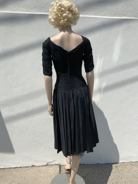 silk taffeta black dress Diane Black Dress S