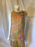 1960s printed Multicolor pastels chiffon shift dress 