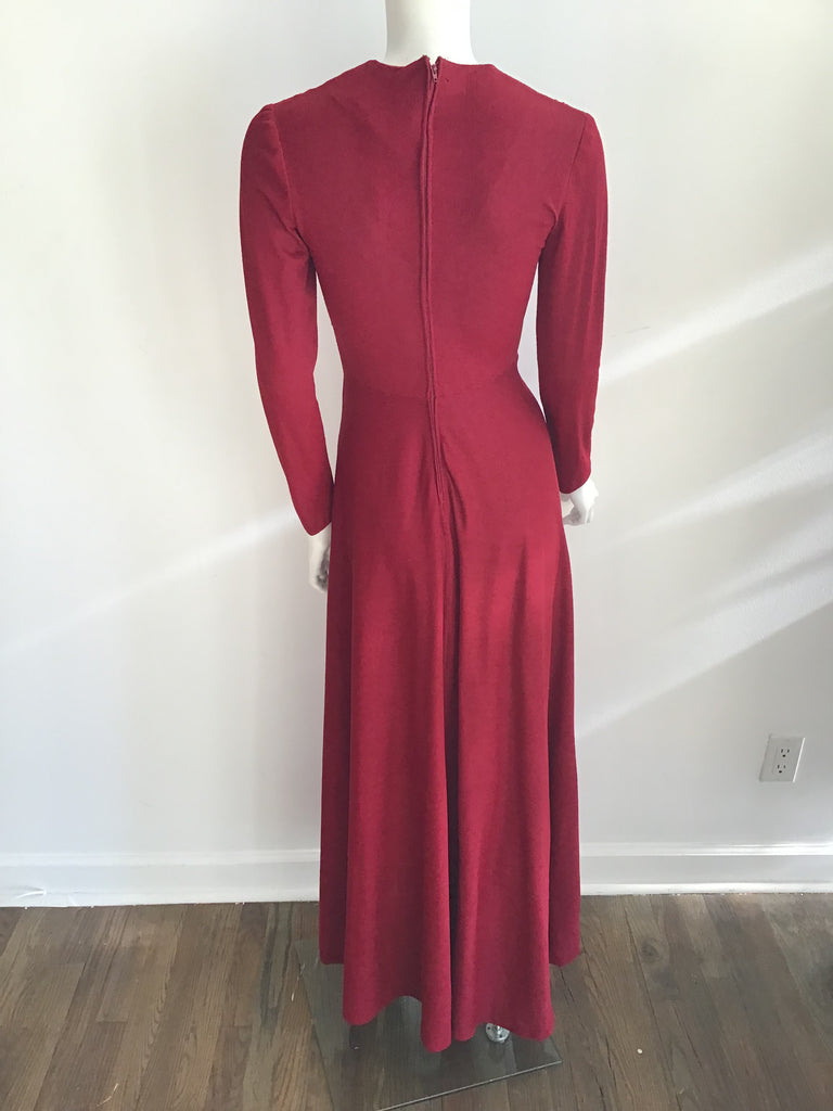 1970's  Red and Gold Mr Boots Snakes Evening Gown size 4