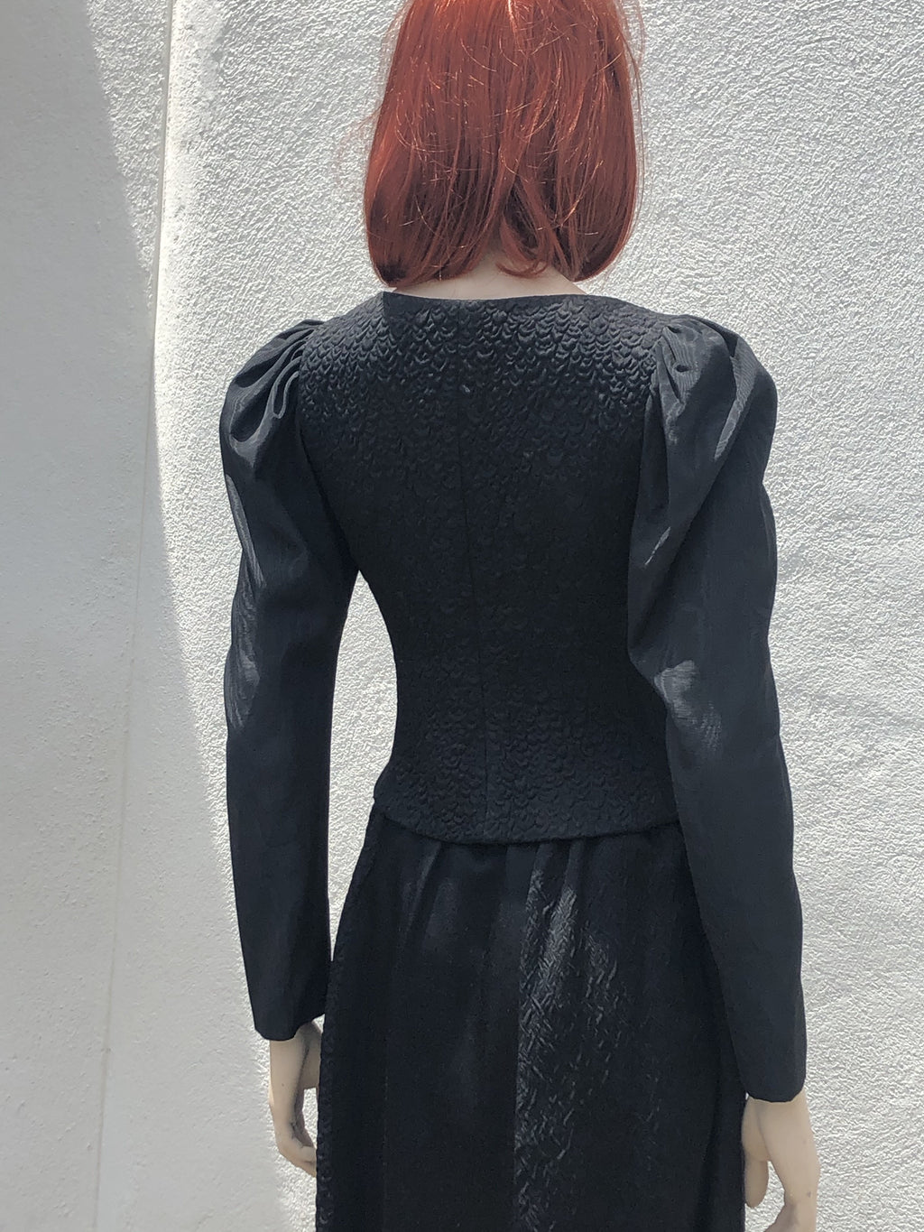 1970's Yves Saint Laurent Black Silk  Evening Ensemble Size size 7/8