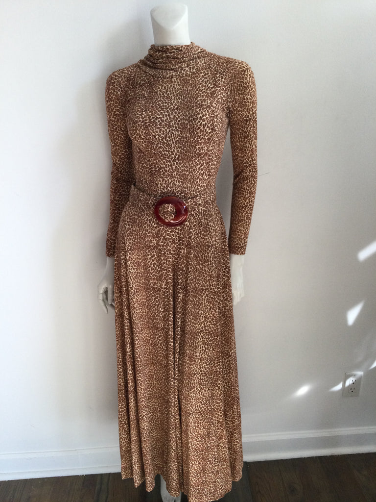 vintage 1970s b.cohen cotton leopard print jumpsuit 