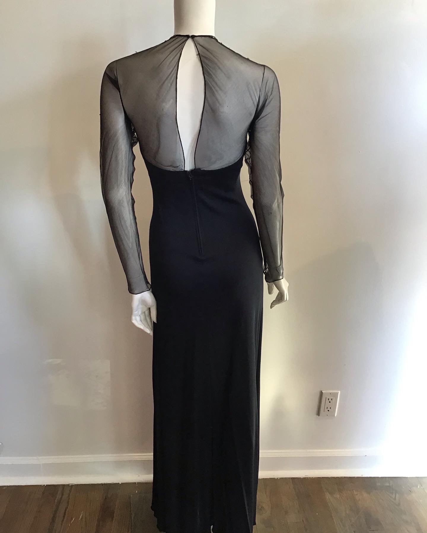 1970s Molly Parnis  beaded Evening Gown