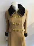 vintage 1970s tan and brown evening coat