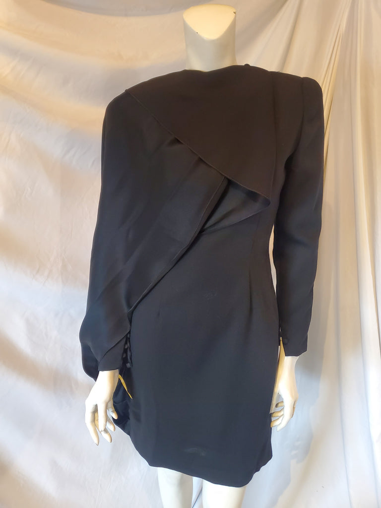 1980's Bill Blass Black Dress size 7/8