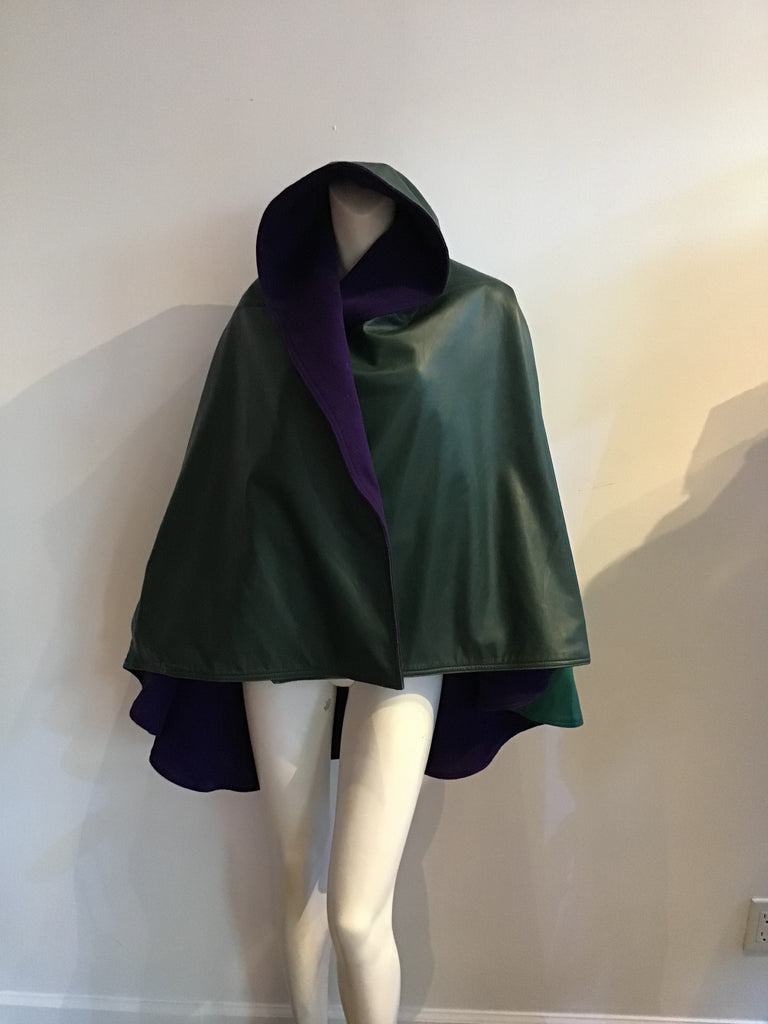 1980's Mario Valentino Green and Purple  Leather Jacket
