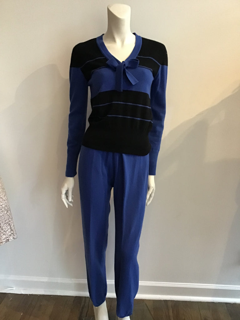 1980's Sonia Rykiel 5pc Blue knit \ Ensemble-size 10