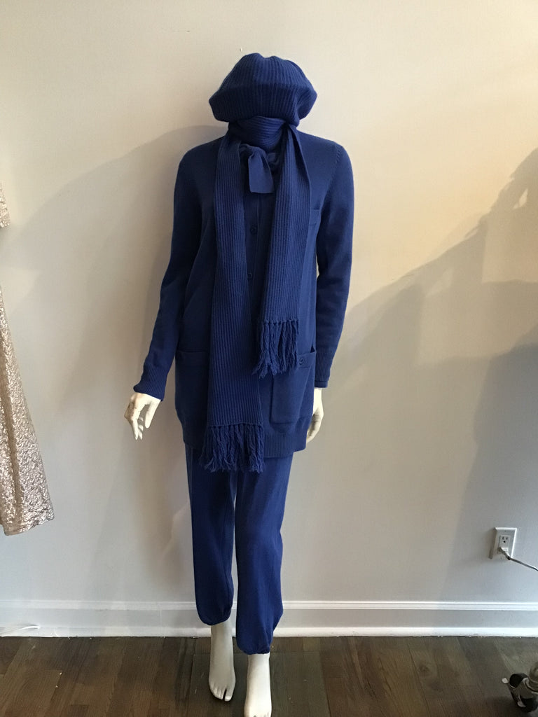 1980s  Royal Blue  Five piece knit  Sonia Rykiel  Ensemble