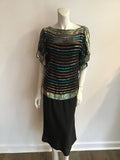 vintage 1980s Bonwit Teller multicolor sequined evening gown