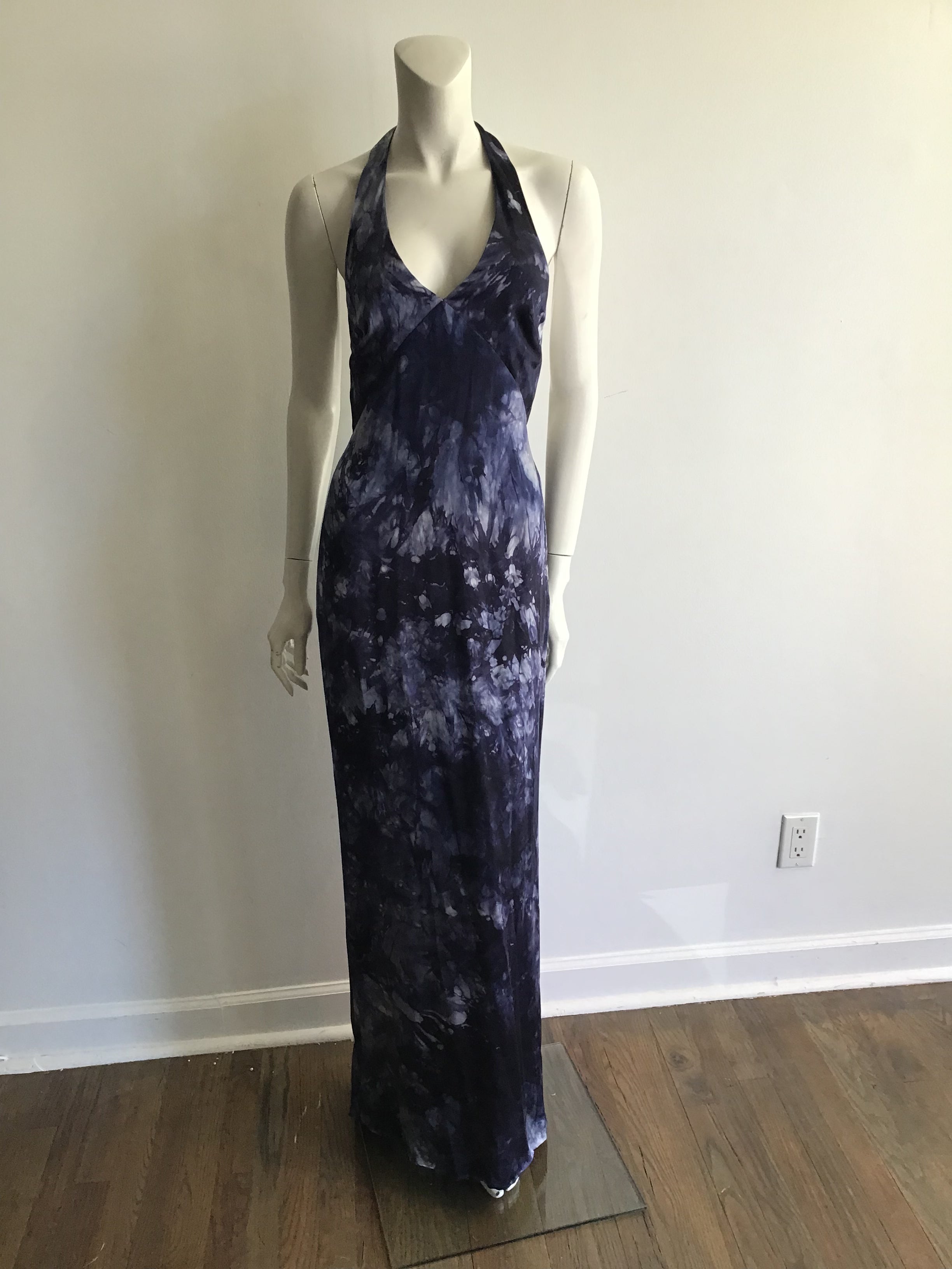 1990's Donna Haag Tye Dyed Silk Long  Maxi Dress-size 6/8