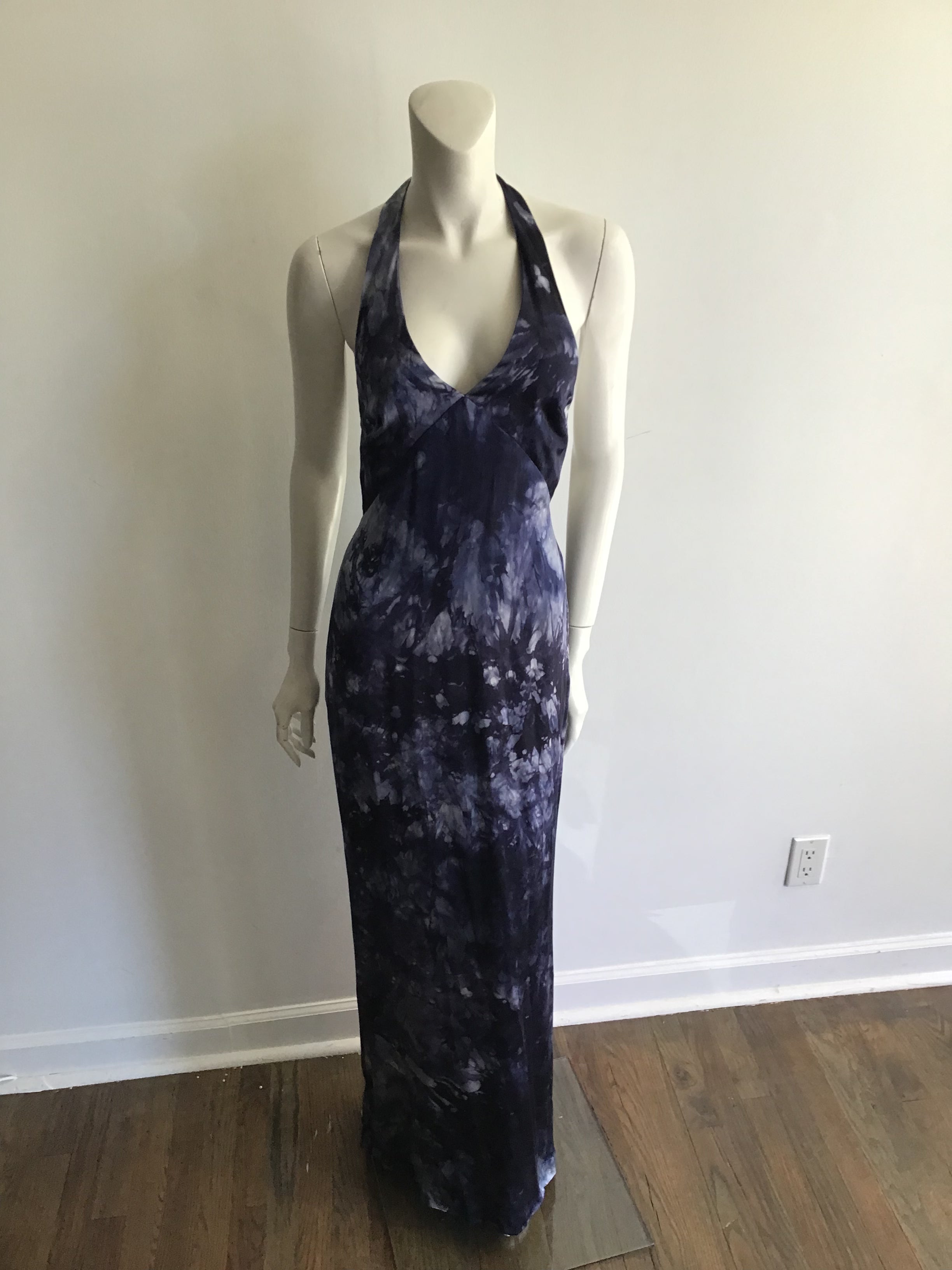 1990's Donna Haag Tye Dyed Silk Long  Maxi Dress-size 6/8