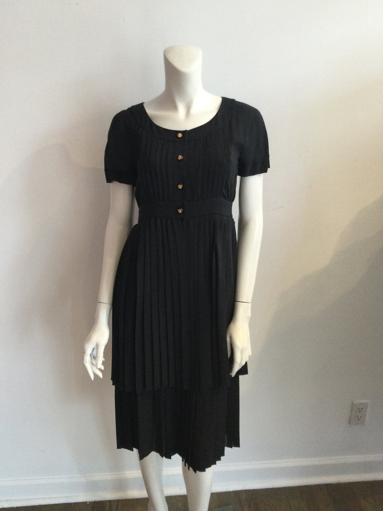 Vintage Chanel 1993 black silk chiffon multistyle dress