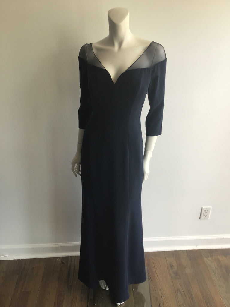 2000 Bagley Mischka Navy Evening Gown