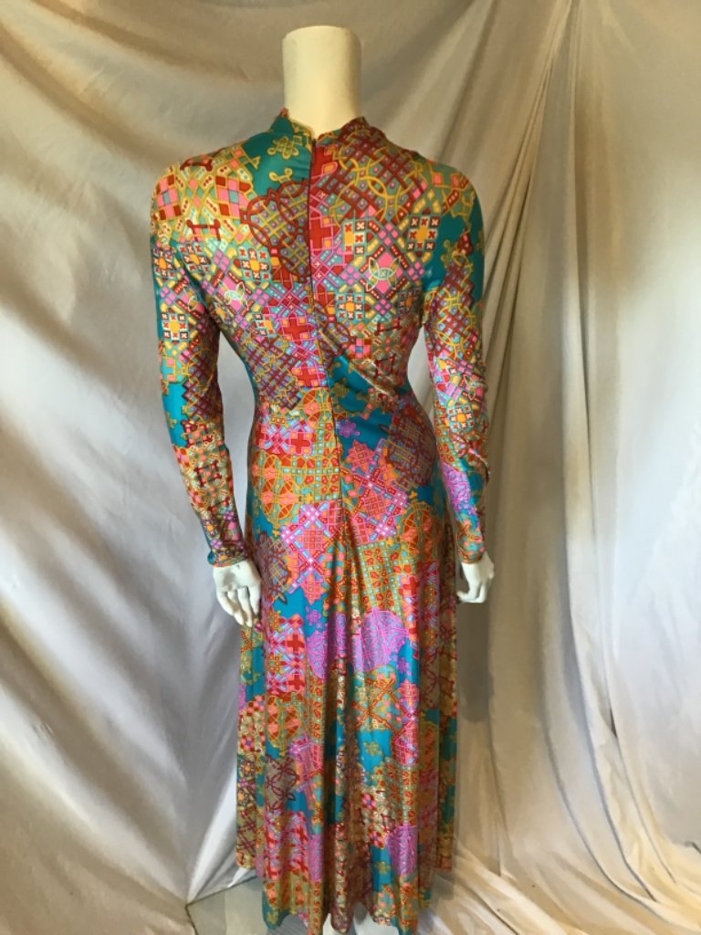 Robert David Morton Vintage Multicolored 1970s long dress Sophia's Gallery Robert David Morton Vintage Multicolored 1970s long dress Sophia's Gallery