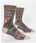 Heres come cool dad  grey print mens socks m