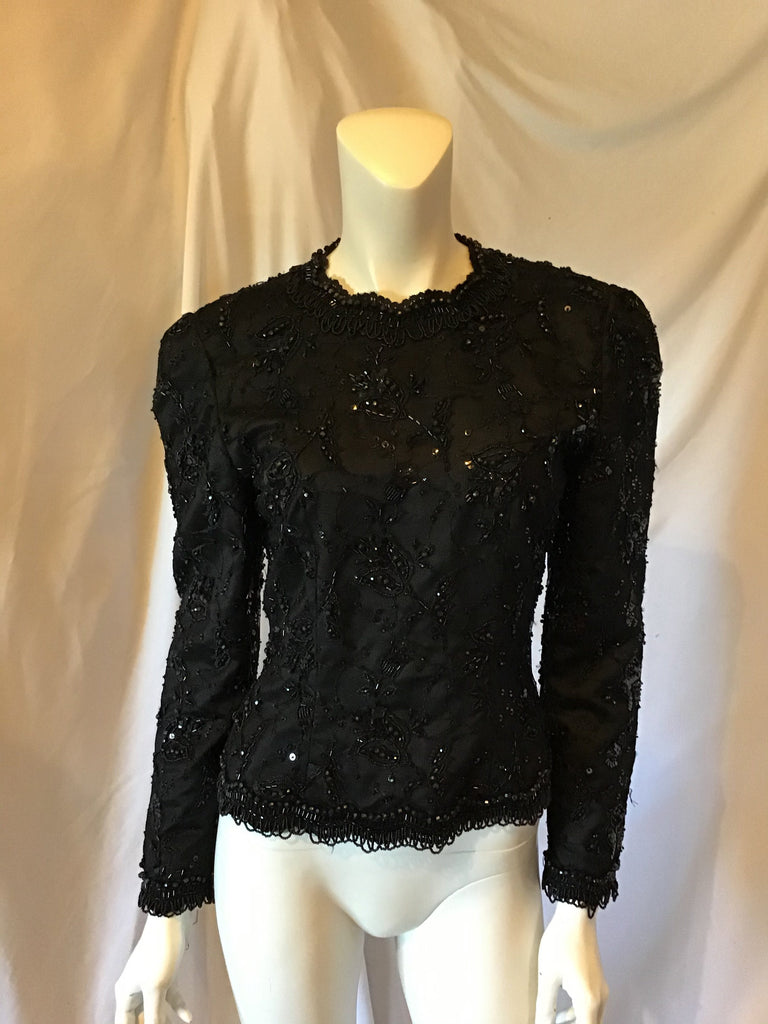 Black beaded 80s Blouse Vintage clothing store Greenwich Connecticut gift shop hop