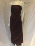 vintage carmen marc valvo 1980s maroon strapless gown with shawl