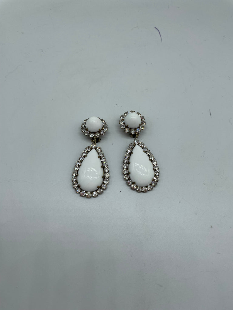 Kenneth J Lane 1960's White Earrings