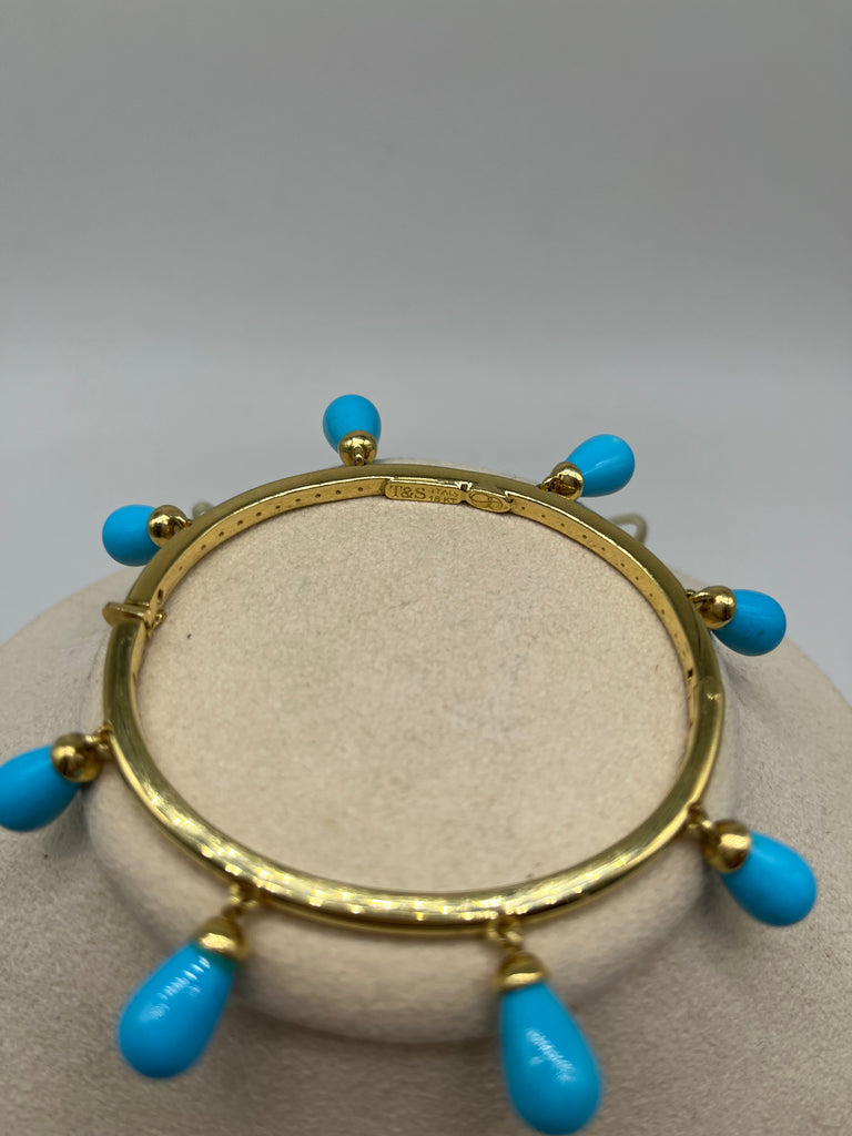 18K Turquoise Bangle Bracelet