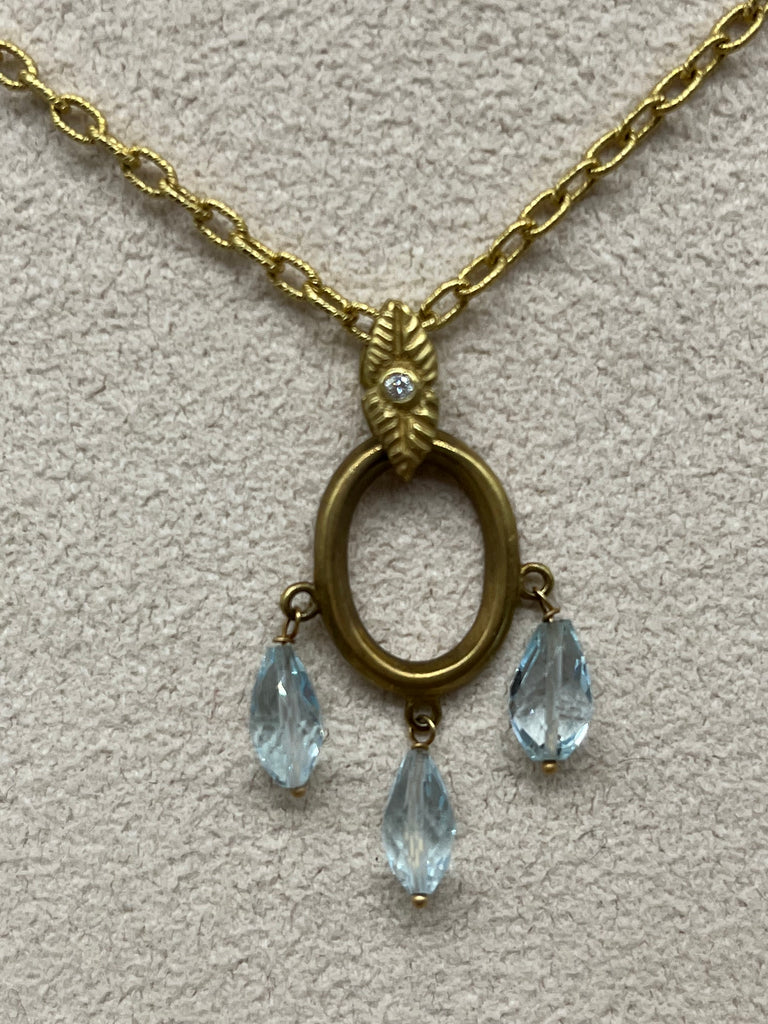 Blue Topaz 18k  J.J.MARCO Necklace