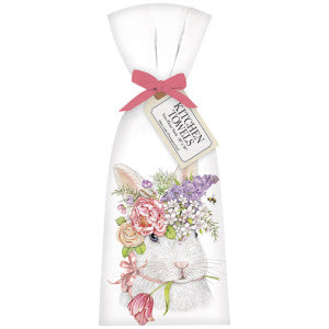 Mary Lake Thompson Flower Crown Bunny Kitchen Towel Pair