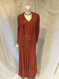 Vintage 1970s Red metallic knit ensemble with belt