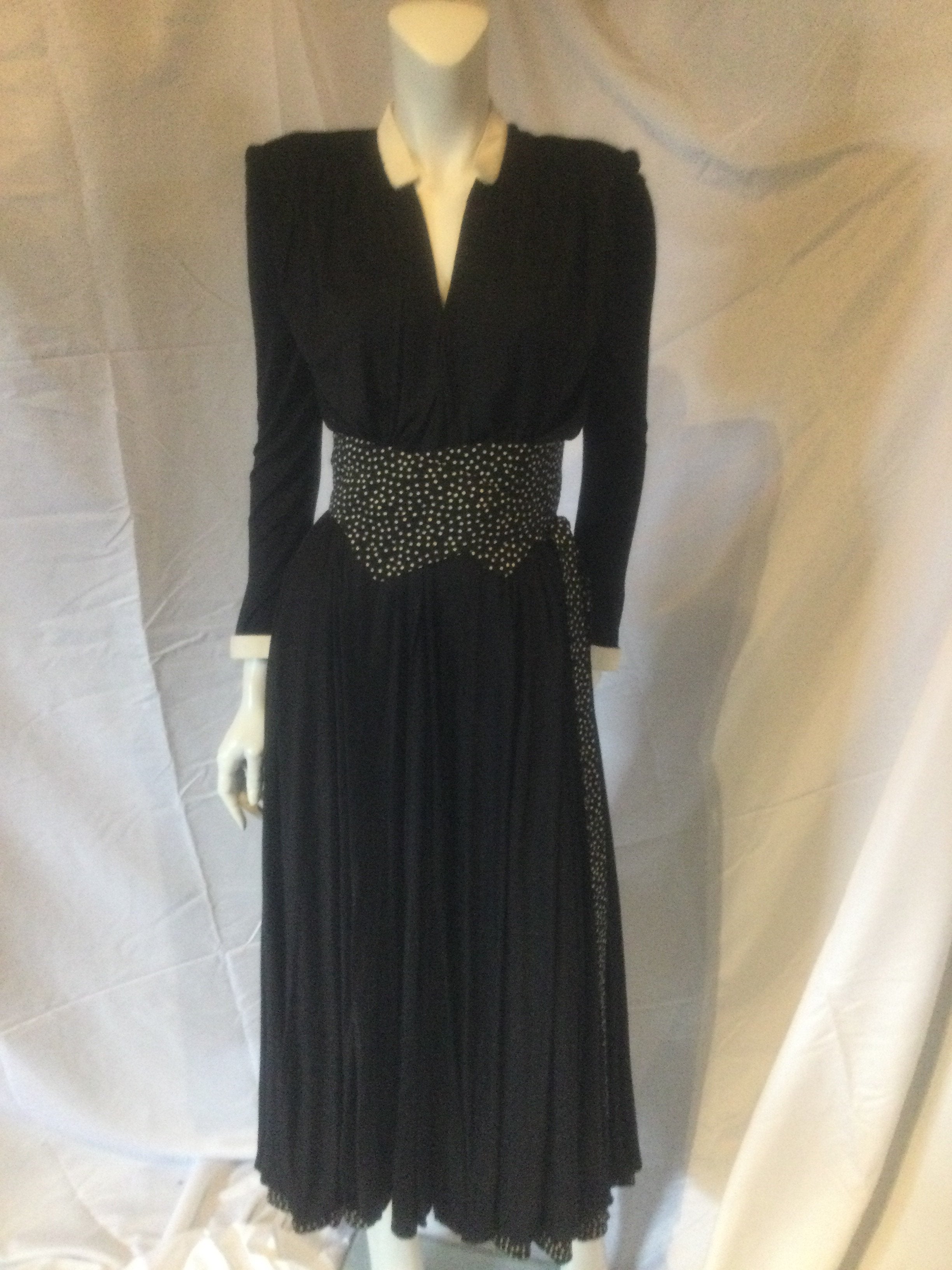 1980s black evening gown
