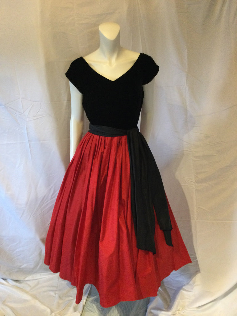 Ralph Lauren 2000 Red and black cocktail dress