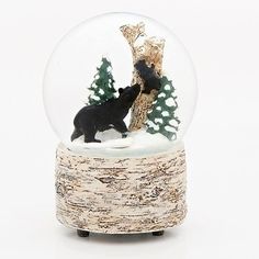 Roman Inc. Black Bear With Cub Snowglobe