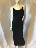 vintage 1960s black fringed gown