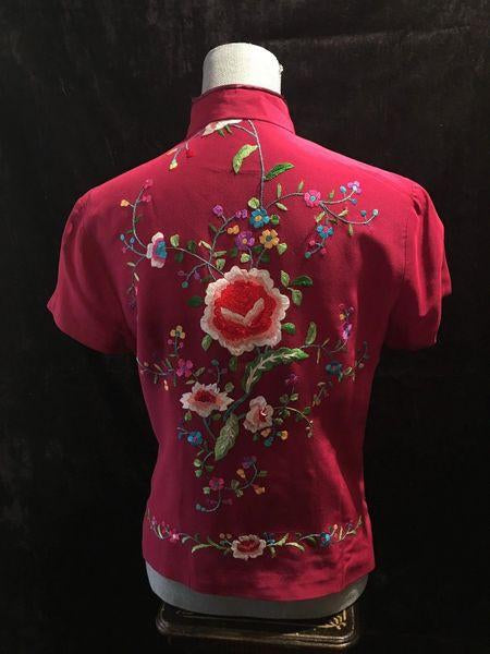 Floral Chinese Embroidered silk Blouse