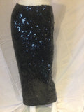 1980s sequinned long black skirt