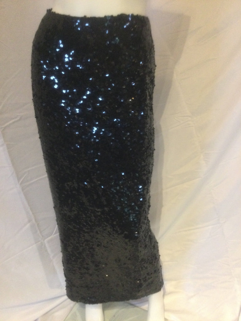 1980s sequinned long black skirt