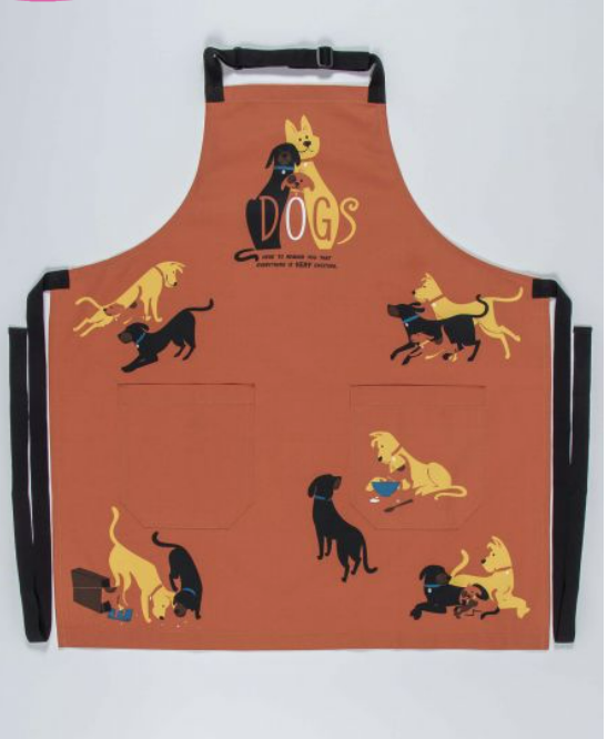 Dogs Dogs Dogs Brown Print  apron