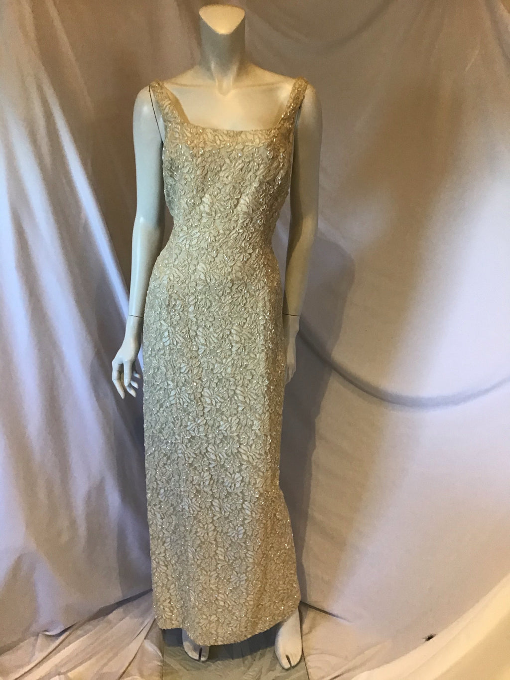 Carmen Marc Valvo 80s Cream Evening Gown 10 Carmen Marc Valvo 80s Cream Evening Gown 10