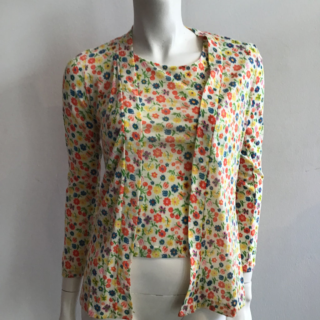 vintage 1970s ulla by vikie casper floral shirtshirt